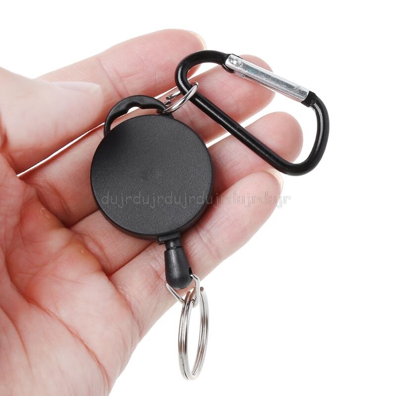 Retractable Reel Adjustable Wire Rope Keychain With Carabiner Anti-theft Anti Lost Keychain D11 19