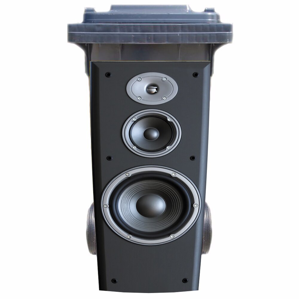 DIY sound speaker pattern Adhesive Removable Waterproof Sticker Decals Rubbish bin trash can Cover sticker 120liter 240liter: 31x70cm 12x27inch