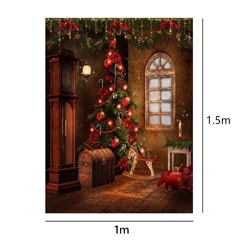 5ft*7ft/3ft*5ft Christmas Tree Backdrops Decorative Photography Background Party Props: 3x5ft