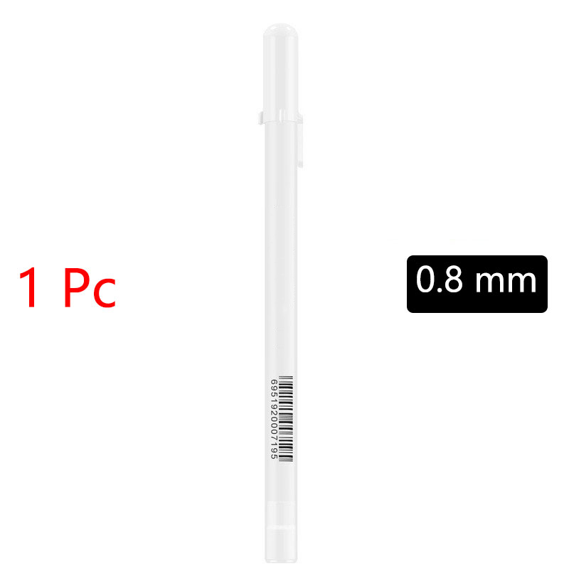 White Marker Pens 0.8/1/2/2.8/5mm Oily Waterproof White Gel Pen DIY Graffiti Sketching Markers Stationery Wrting School Supplies: WHITE