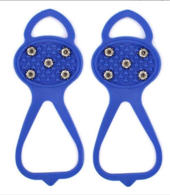 Tacos antideslizantes para escalada, tacos de Crampon de Color sólido, tacos de tracción, tacos para senderismo, nieve y hielo: Azul