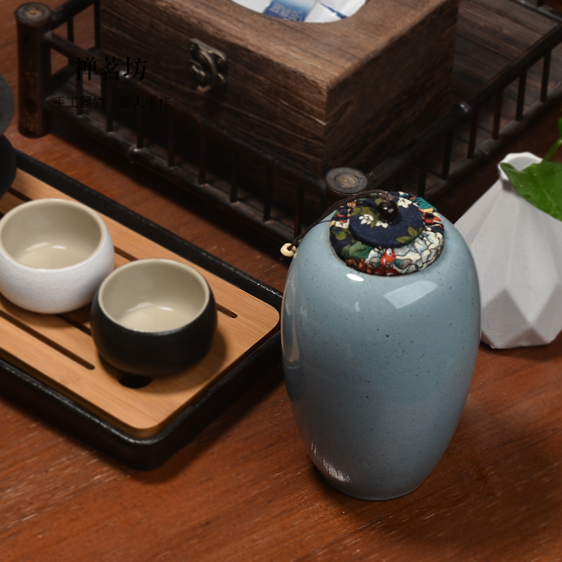 PINNY Retro Coarse Pottery Tea Caddy Cork Tea Stor... – Grandado