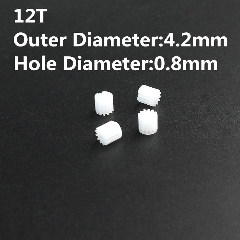 4pcs Piccolo Ingranaggi Del Motore 6T 7T 8T 9T 10T 11T 12T Denti per 0.8 MILLIMETRI 1 millimetri Albero R/C Elicottero Mini Quadcopter Accessori Pezzi di Ricambio