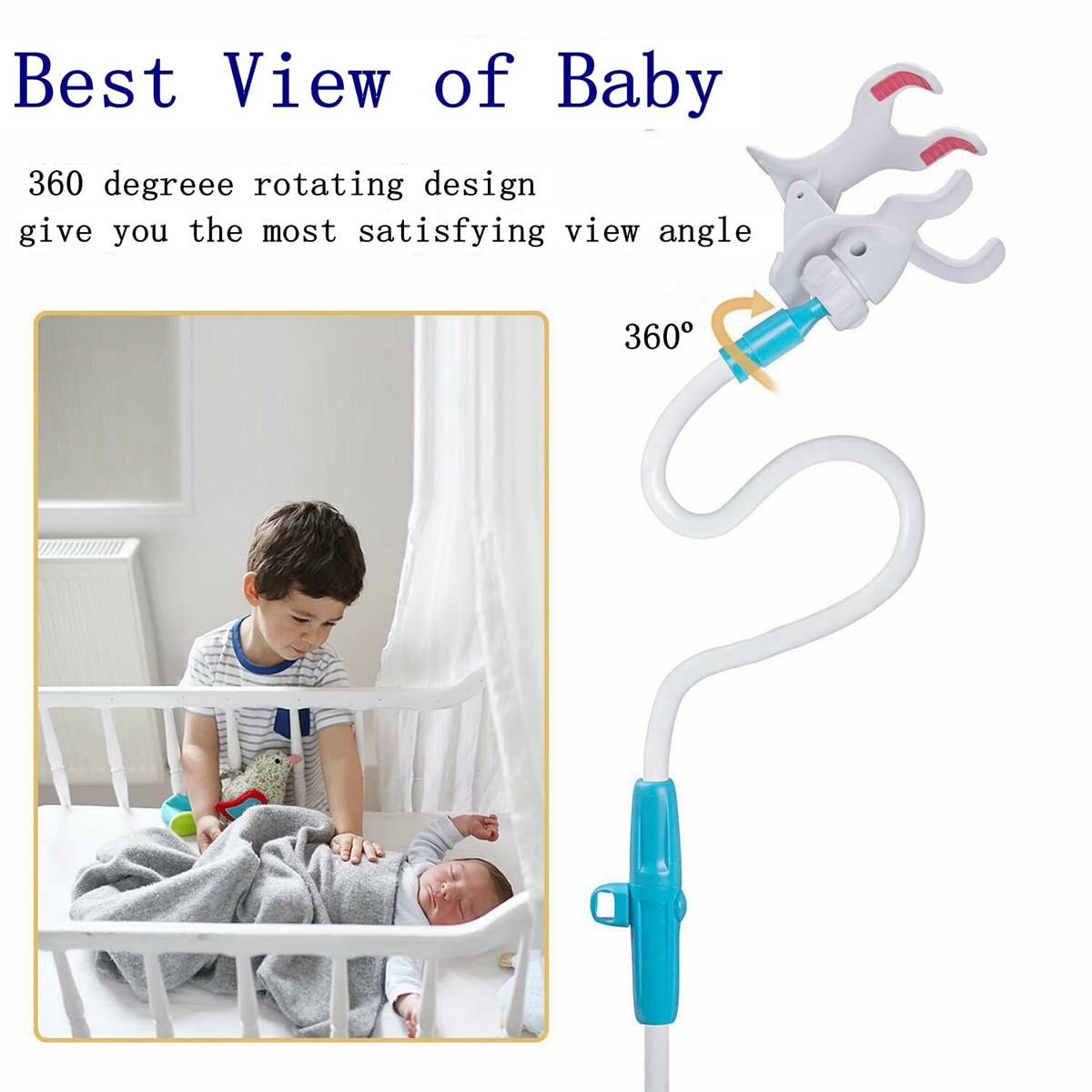 Multifunction Universal Phone Holder Stand Bed Lazy Cradle Long Arm Adjustable 105cm Baby Monitor Wall Mount Camera For Shelf