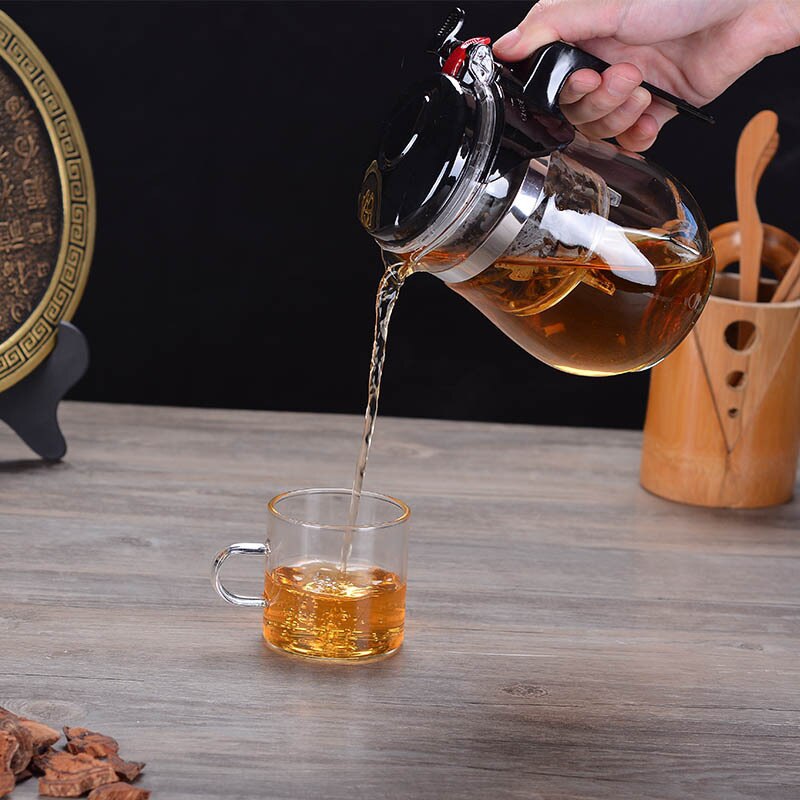 Heat Resistant Glass Teapot With Infuser Chinese Puer Kettle Coffee Glass Maker Convenient Office Tea Pot 500ml/750ml