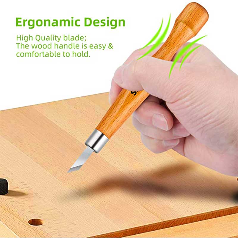 Conjunto de herramientas de talla de madera SIMILKY SK7 herramientas de cincel de acero al carbono-con funda protectora caja de almacenamiento pequeña calabaza 12-Set