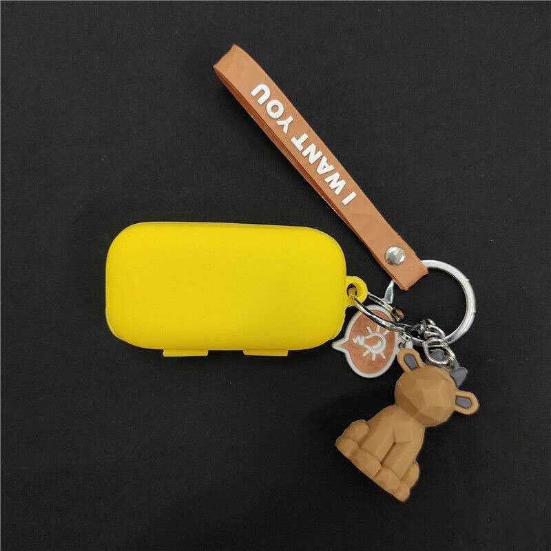 Cute Silicone Case for QCY T5 Wireless Bluetooth Headset Portable Protective Cover with Hook for QCY T5S