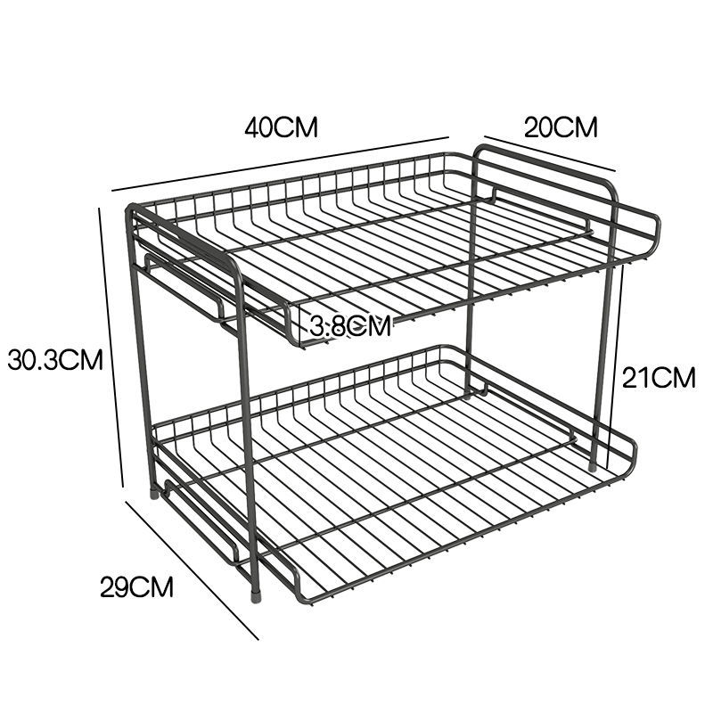 Simple bookshelf small desktop shelf bedroom office desk storage wrought iron table partition window sill cabinet: large black