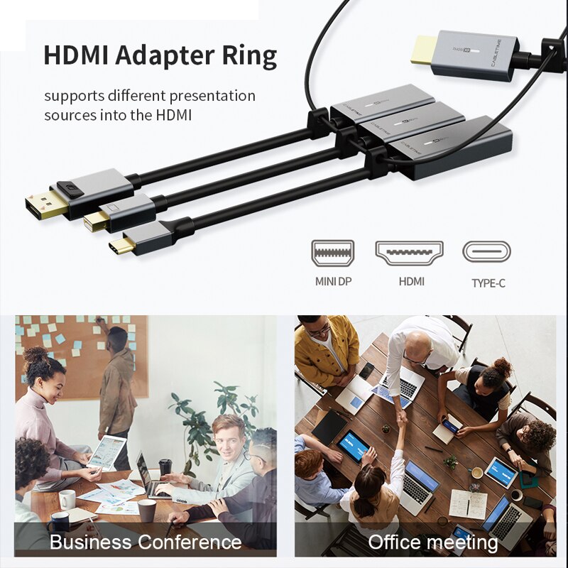 CABLETIME 4K 60HZ Mini Displayport do HDMI Adapter Synchronizacja danych Światło oddechowe Mini Dp Konwerter dla Macbook Lenovo Acer C315