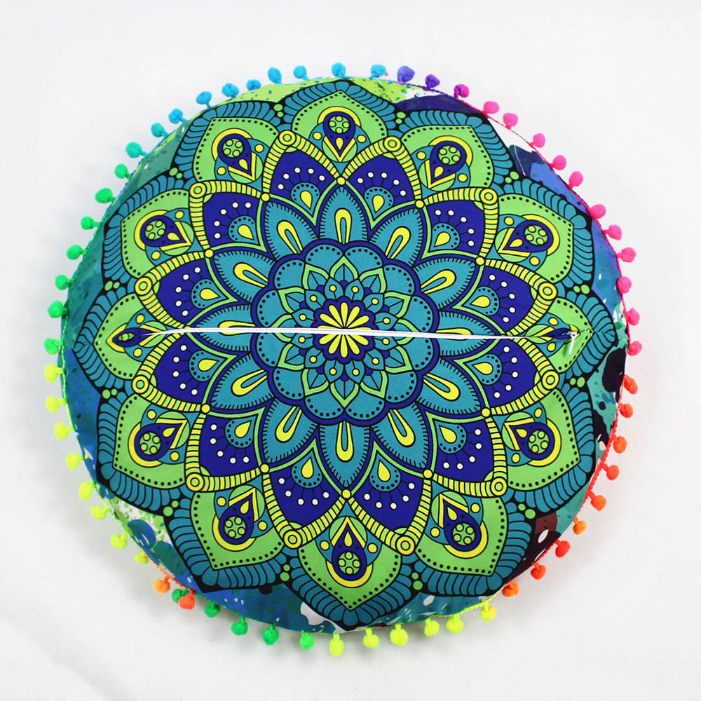 43*43cm indiska mandala golvkuddar runda bohemiska kuddar kuddar fodral textil kudde 3