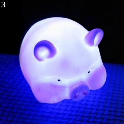 Led natlampe dekorere skrivebordslys batteri drøm sødt stjernetegn dyr farverig sovepære baby soveværelse armatur: Svin