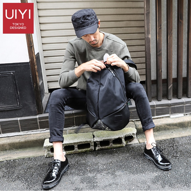 UIYI marca dos homens camuflagem mochila Coreano saco de escola mochilas mochila de viagem de grande capacidade à prova d' água bolsa para laptop macho Preto