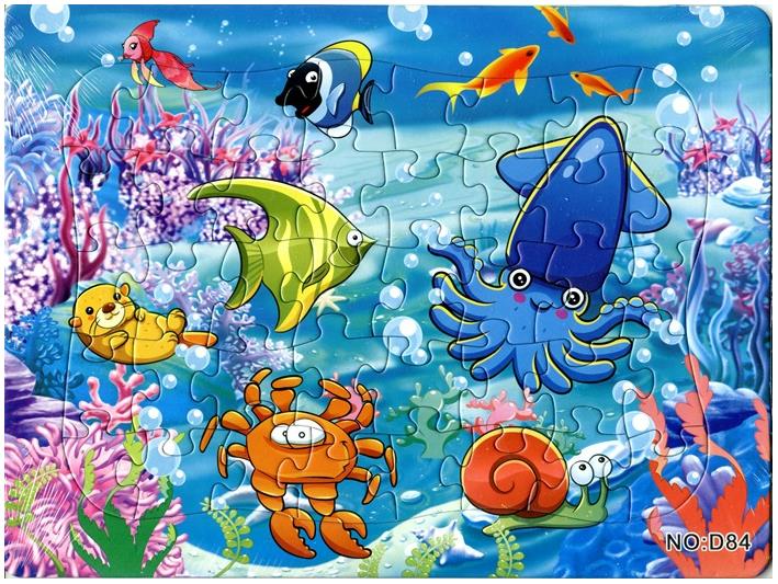 Puzzle de dessin animé, monde sous-marin, tortue, requin, jouets animaux, pour enfants, 1 ensemble