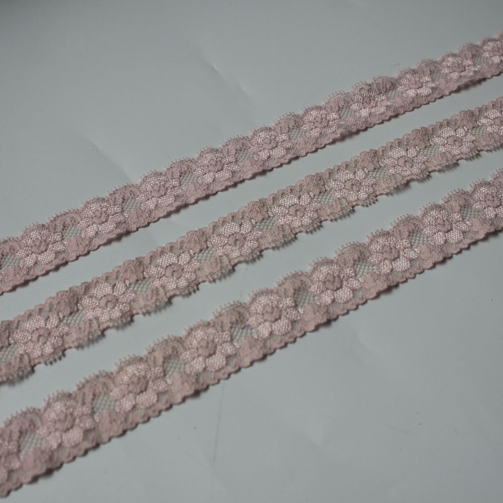 50y 2.5cm ijsroze elastische kantversiering voor meisjes hoofdbanden stretch lce lintversiering kleding ondergoed voor naaien