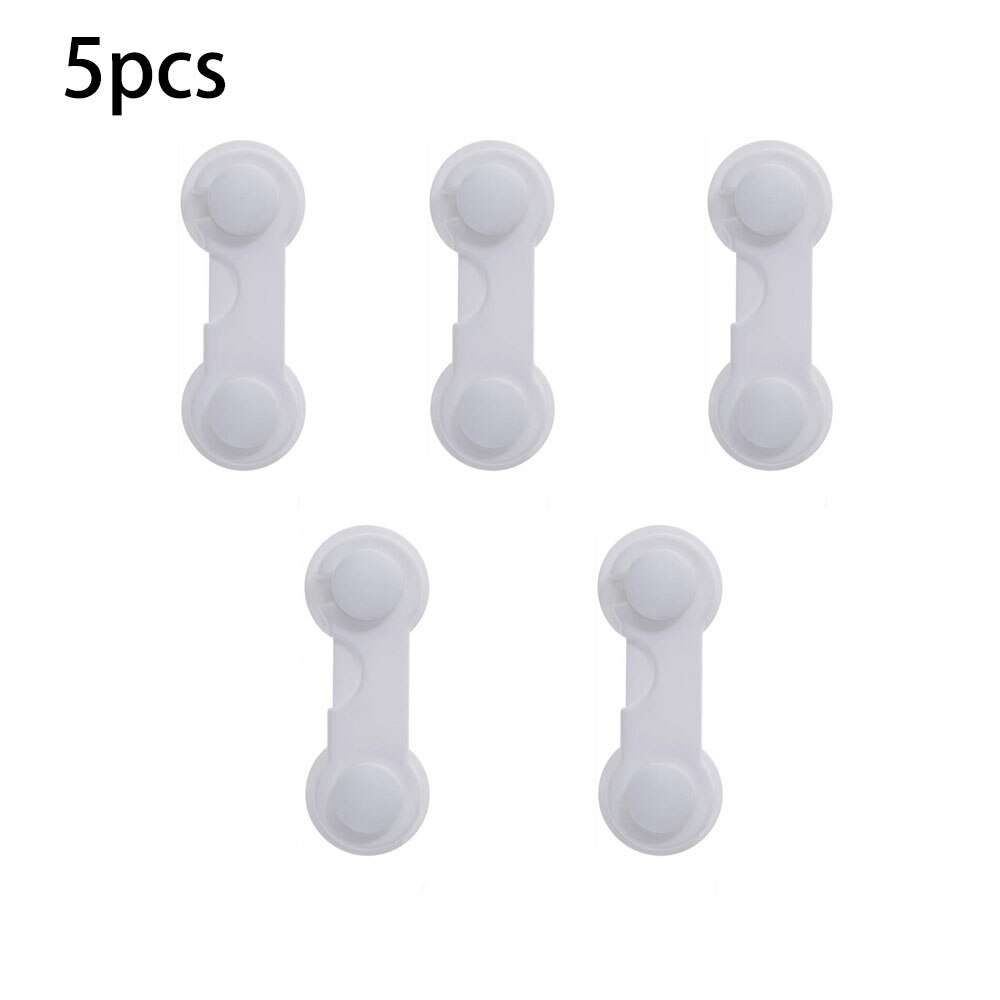 10 pces multi-uso gaveta do bebê bloqueio de segurança infantil de plástico para armário geladeira janela armário proteger protetor de segurança da criança: 5pcs white