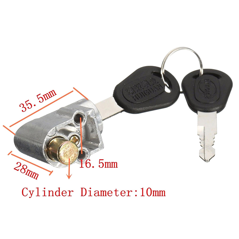 Contactslot + 2 Sleutel Voor Motorfiets Elektrische Fiets Scooter E-Bike Motor Fiets Accessoires