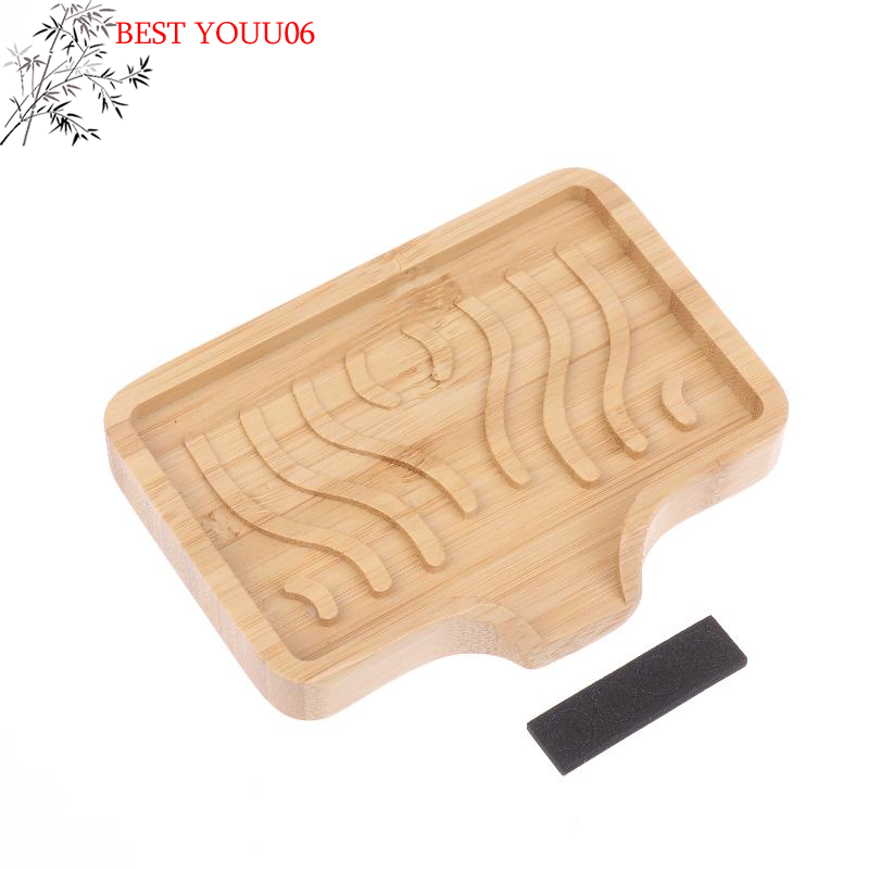 (YOUU06)Bamboo Soap Dish Holder Tray Wood Bar Soap Saver Self Draining Case for Bathtub Hotel Home Countertop Drying Sink