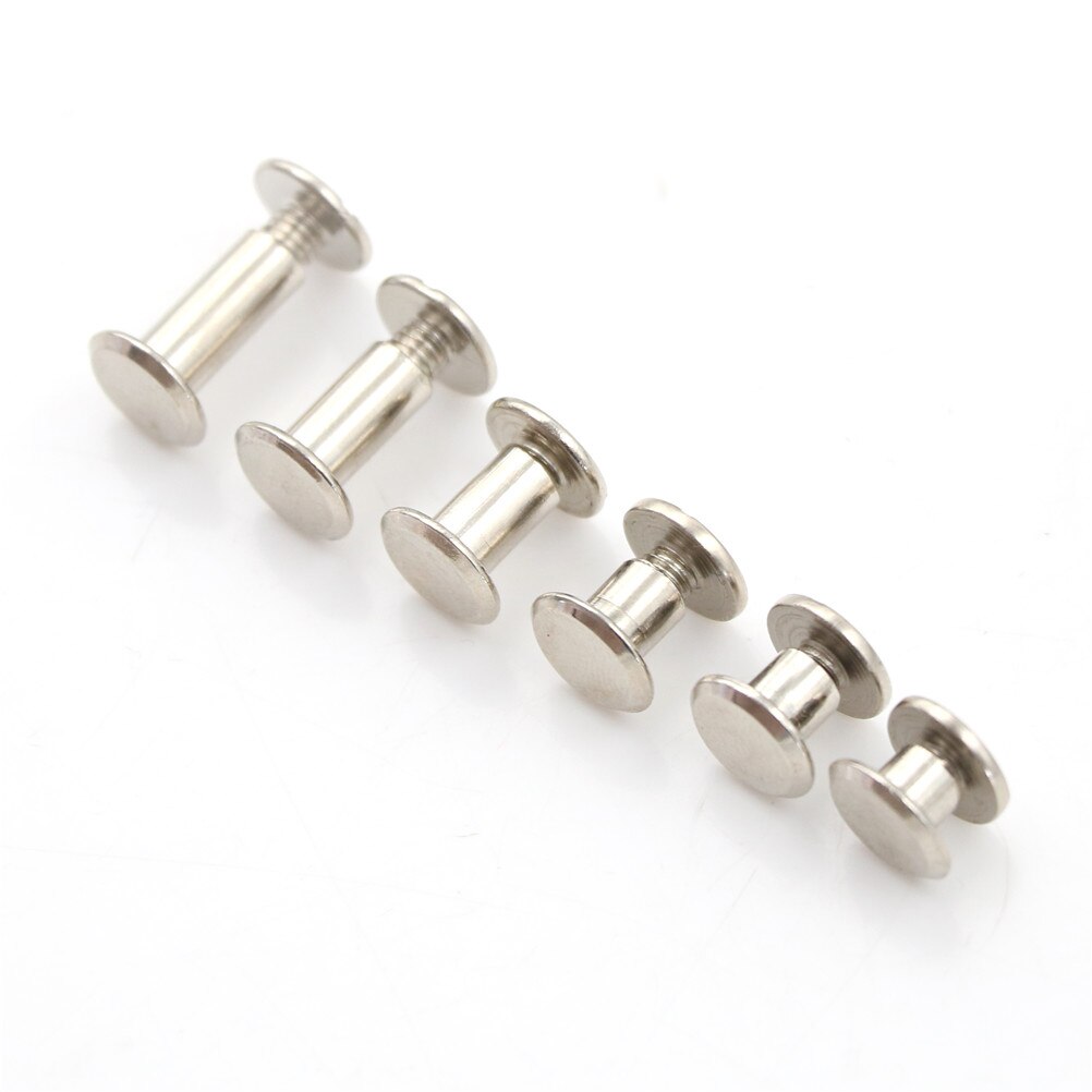 10PCS/lot Silver Nickel Plating Nickel Binding Chicago Screws Nail Rivets Photo Album Leather Craft 5x6mm