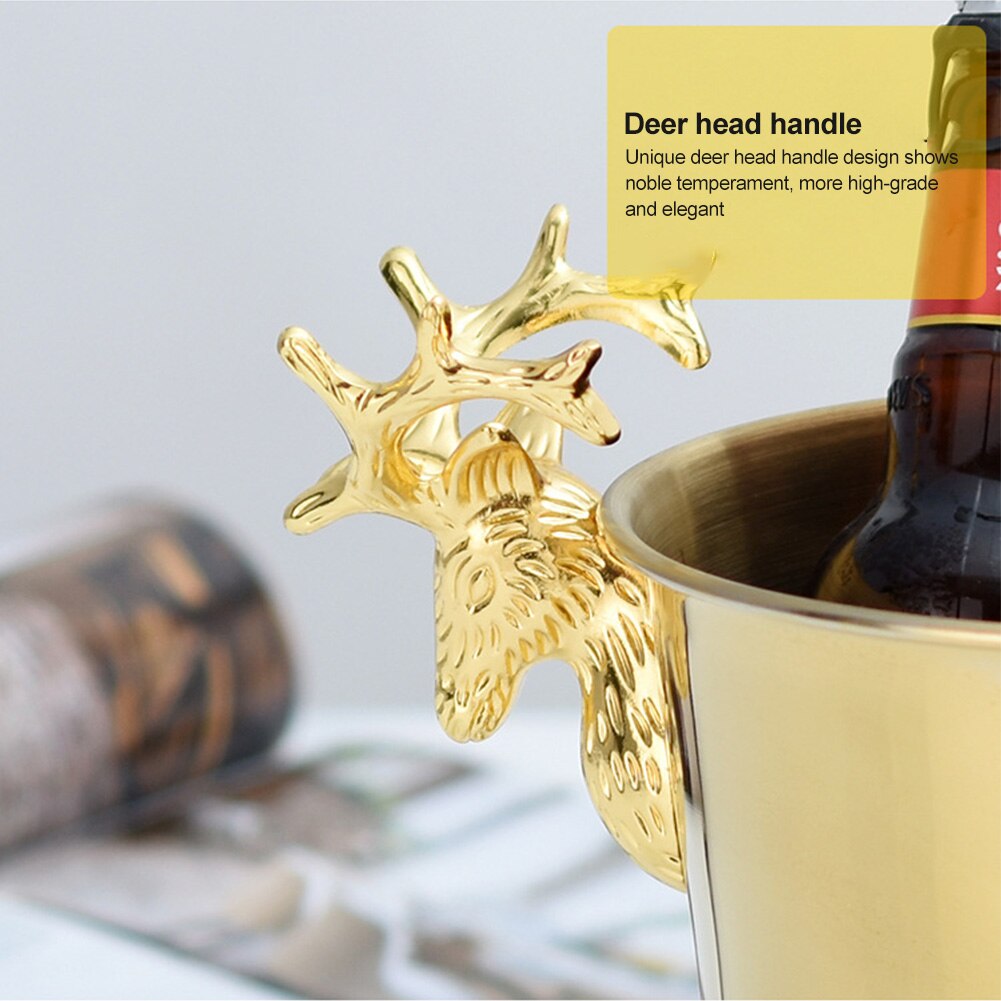 KTV-enfriador de botellas de vino, Enfriador de cerveza, barril de hielo de plata, oro, estilo europeo, barril de champán, cabezal de ciervo, cubo de hielo