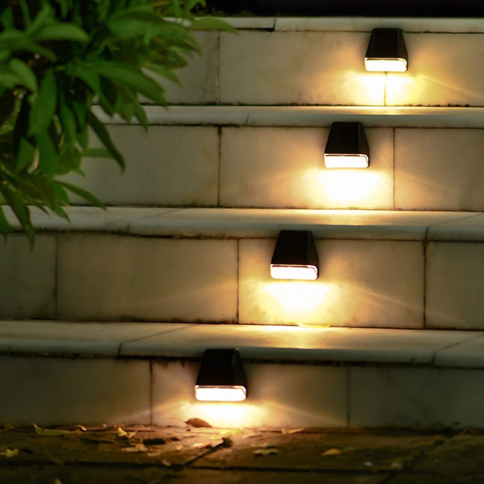 30 @ Led Solar Lamp Path Trap Outdoor Waterdichte Wandlamp Tuin Landschap Stap Stair Dekverlichting Balkon Hek Verlichting