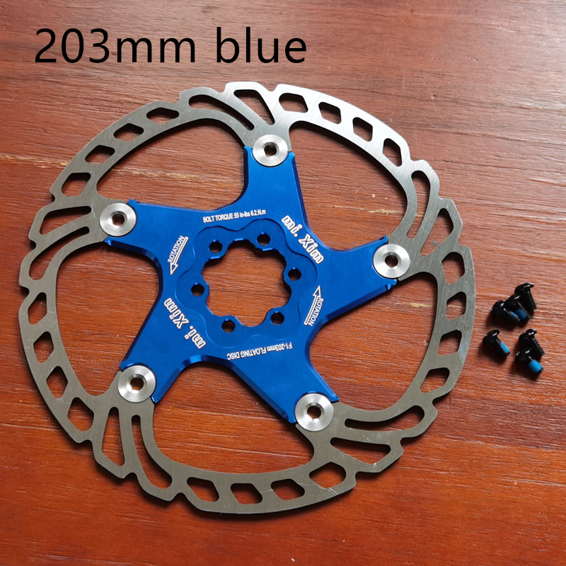 neue MTB 140/160/180/203mm Fahrrad bremsscheibe Straße Schwimm Fahrrad Bremse Sechs Nagel Rabatt für Mountainbike Bremsscheiben: Blau 203mm
