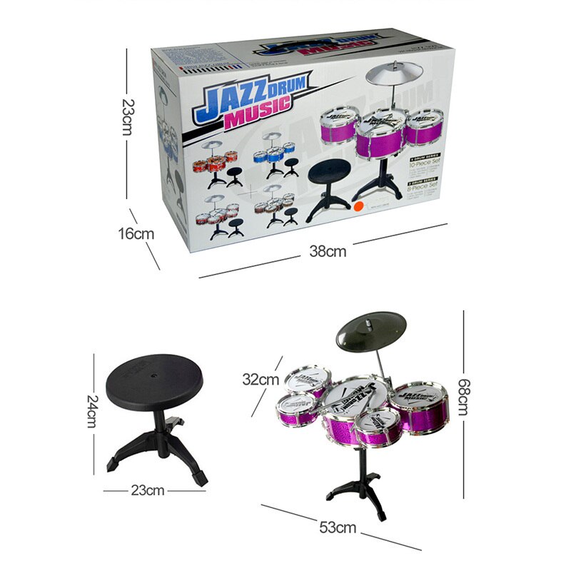 Stor simulering 5 tromme jazz tromme krakk stol populær elektronisk musikkinstrument tilfeldig farge