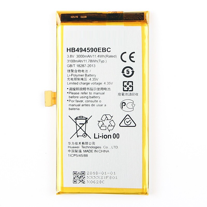 Voor Huawei HB494590EBC Oplaadbare Telefoon Batterij Voor Huawei Honor 7 Glory PLK-TL01H ATH-AL00 PLK-AL10 3000Mah