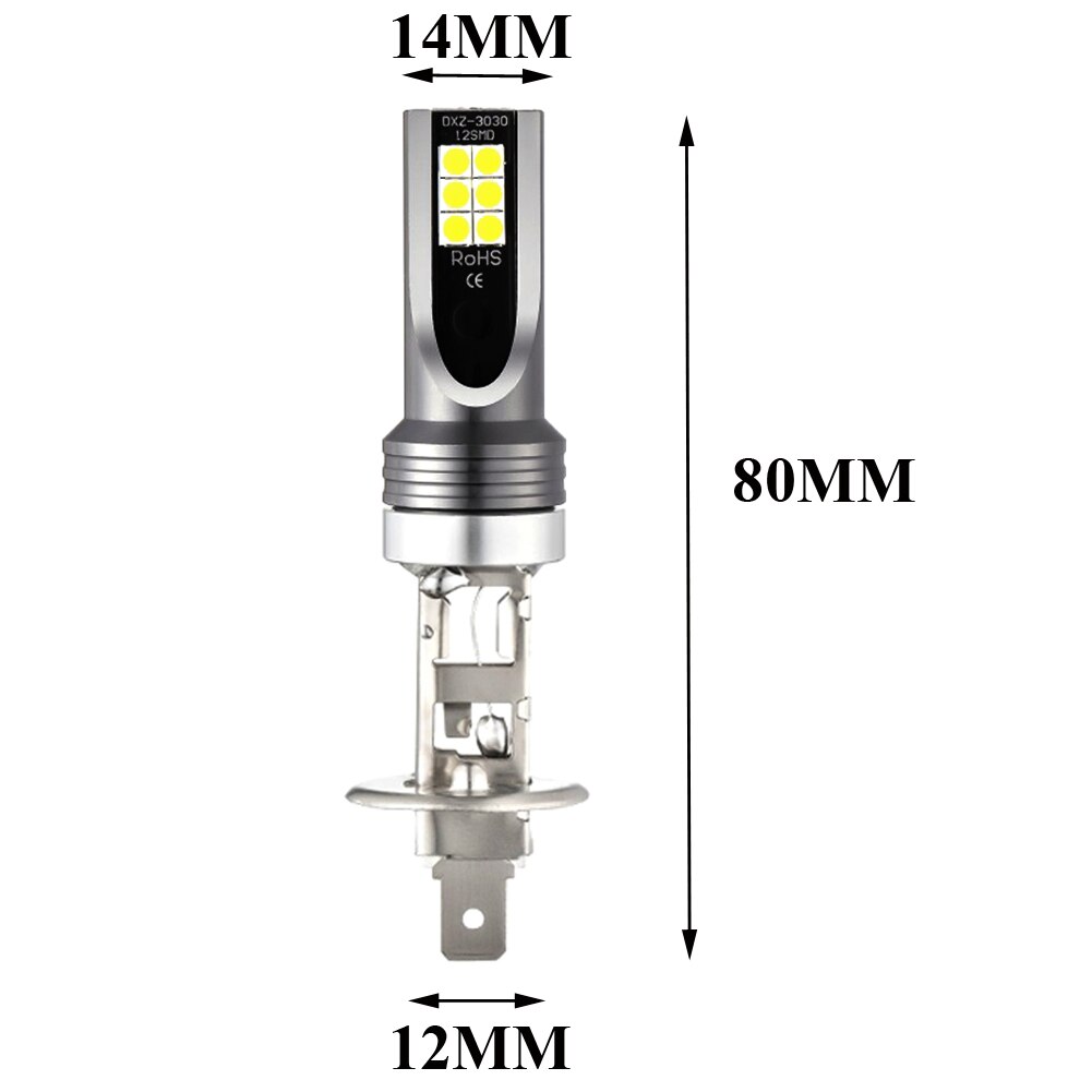 2Pcs H1 LED Fog Light Headlight Kits 100W 14000LM High Power Bulbs 6000K White Lamps