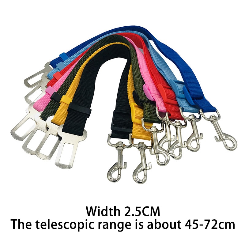 Reizen Clip Harnas Dierbenodigdheden Voor Kleine Middelgrote Honden Nylon/Abs/Legering Lead Leash Verstelbare 1Pcs Pure kleur Veiligheidsgordel
