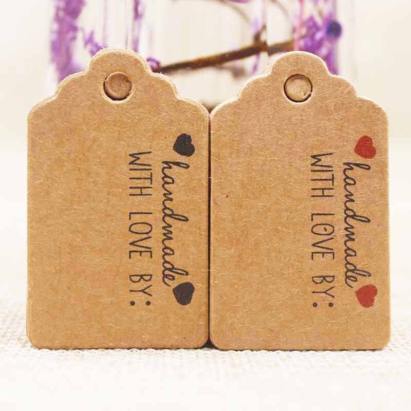 100 Stks Batch DIY Power Paper Tags Framed Rectangle Christmas Favour Birthday Party Card Label 5x3cm Multifunctional