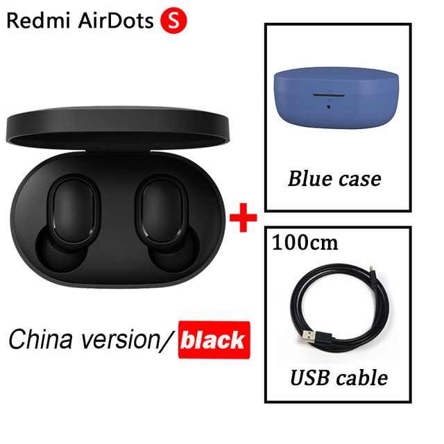 Auriculares inalámbricos xiaomi airdots 2 tws Redmi Airdots s TWS Bluetooth 5,0 con reducción de ruido: Airdots S Blue Case