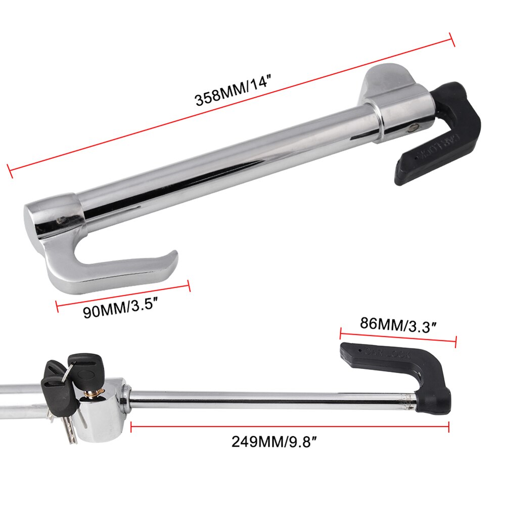 Car Steering Wheel Lock Stainless Steel Heavy Duty Retractable Anti Theft Car Steering Wheel Clutch Brake Lock