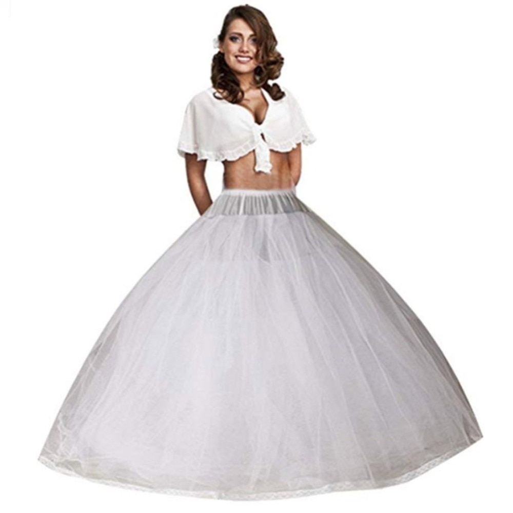 8 Layers Tulle Underskirt Wedding Petticoat Accessories Without Hoops For A Line Wedding Dress Wide Plus Petticoat Crinoline
