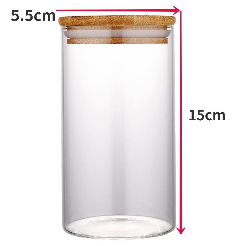 Fabricación de velas de cumpleaños, tarros artesanales de vidrio de borosilicato, bote de sellado, bote de té, aperitivos, botella de caramelo, tarro de vela de almacenamiento: 5.5X15cm
