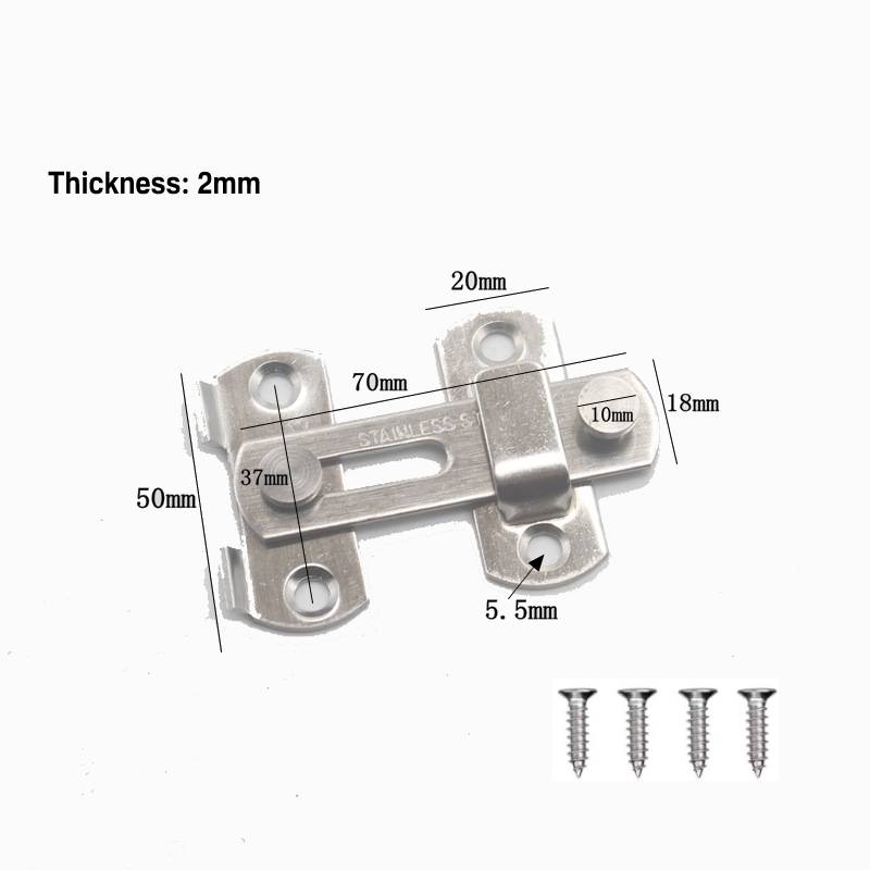 2 Sets Stainless Steel Barn Gate Latches Black Flip Latch Safety Pet Door Bolt Latch Cabinet Wine Lock Buckle Window Slide Lock: Silver S