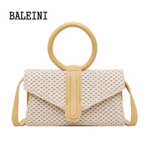 Baleini Beroemde Dames Geweven Breien Messenger Crossbody Tassen Zomer Bohemian Vrouwen Kwastje Stro Strand Schoudertas