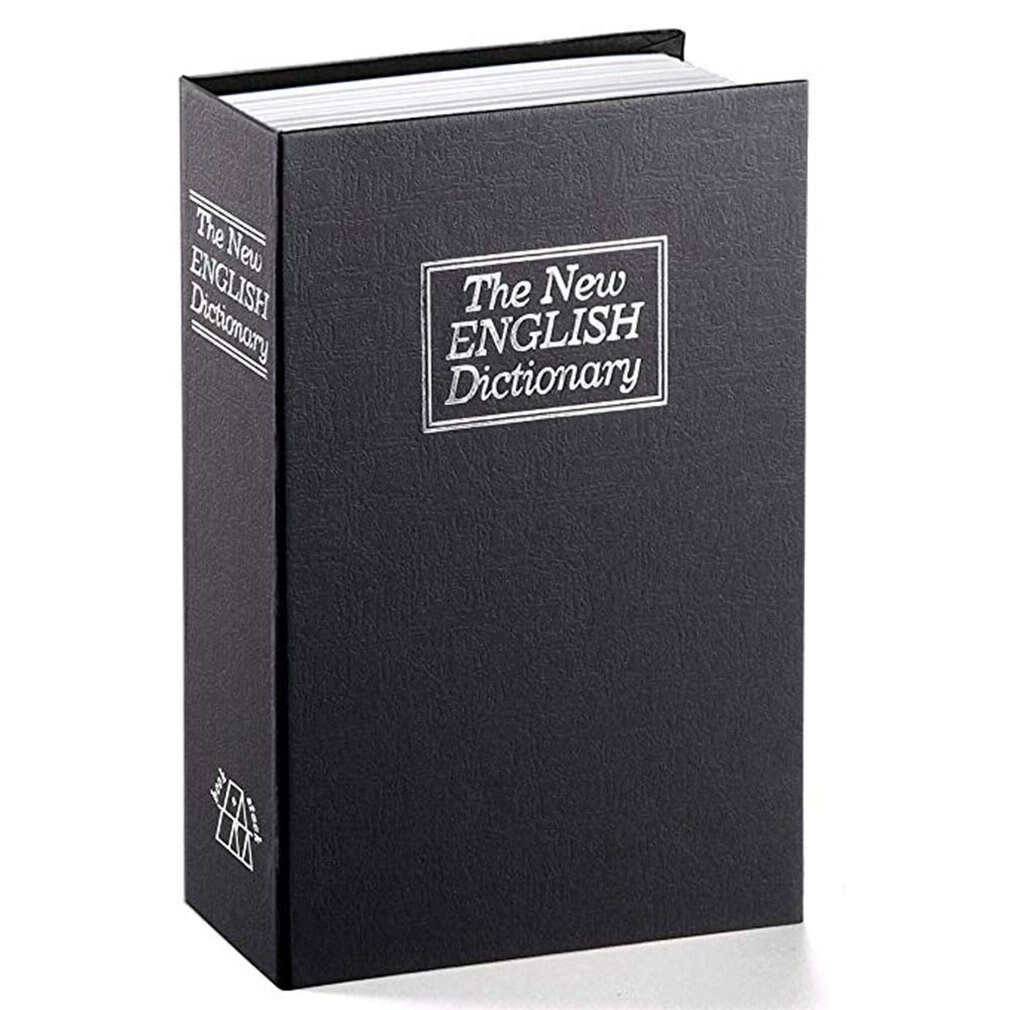 Criativo caixa de mudança dicionário livro caixa de seguro europeu criativo simulação livro seguro mini tanque armazenamento: Black