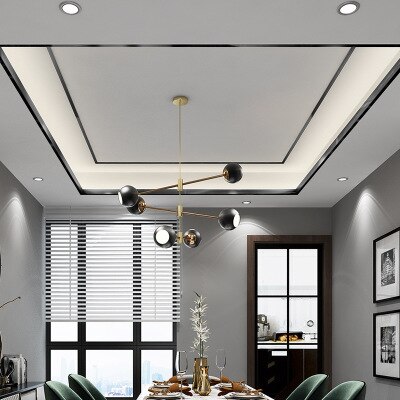 Decoración de techo de papel de aluminio dorado, pegatinas para huecos de azulejos, decoración de techo suspendida para sala de estar, cinta autoadhesiva DIY deco: black / 5cmx10m