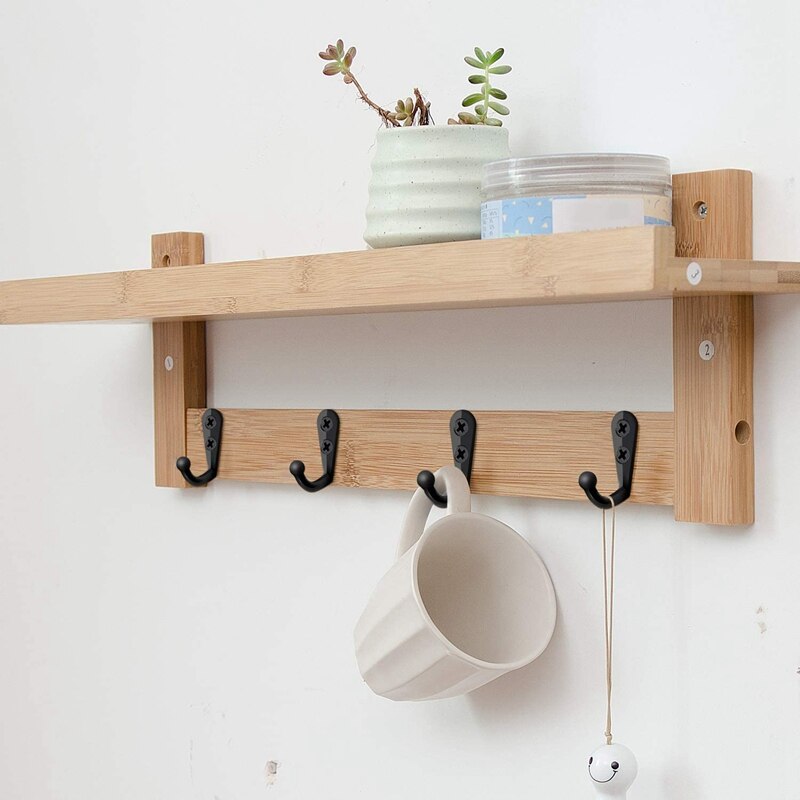 100 Pieces Of Double-Hole Wall Mounted Single Hook Robe Hook Coat Hook and 210 Pieces Of Screws for Hanging Key Hook