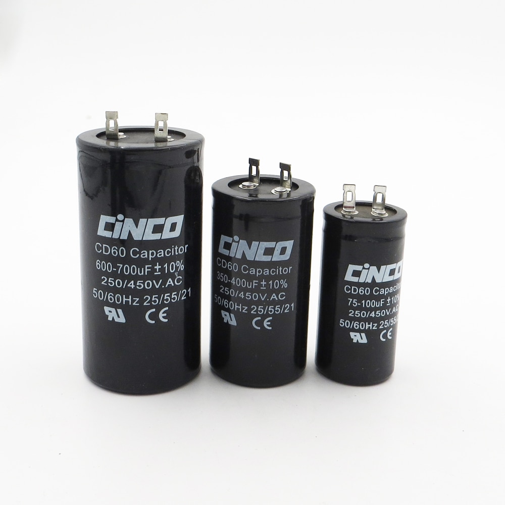 Arranque del Motor condensador CD60 75uF 100uF 150uF 200uF 250uF 300uF 350uF 400uF 450uF 500uF 600uF 700uF 250V 450V