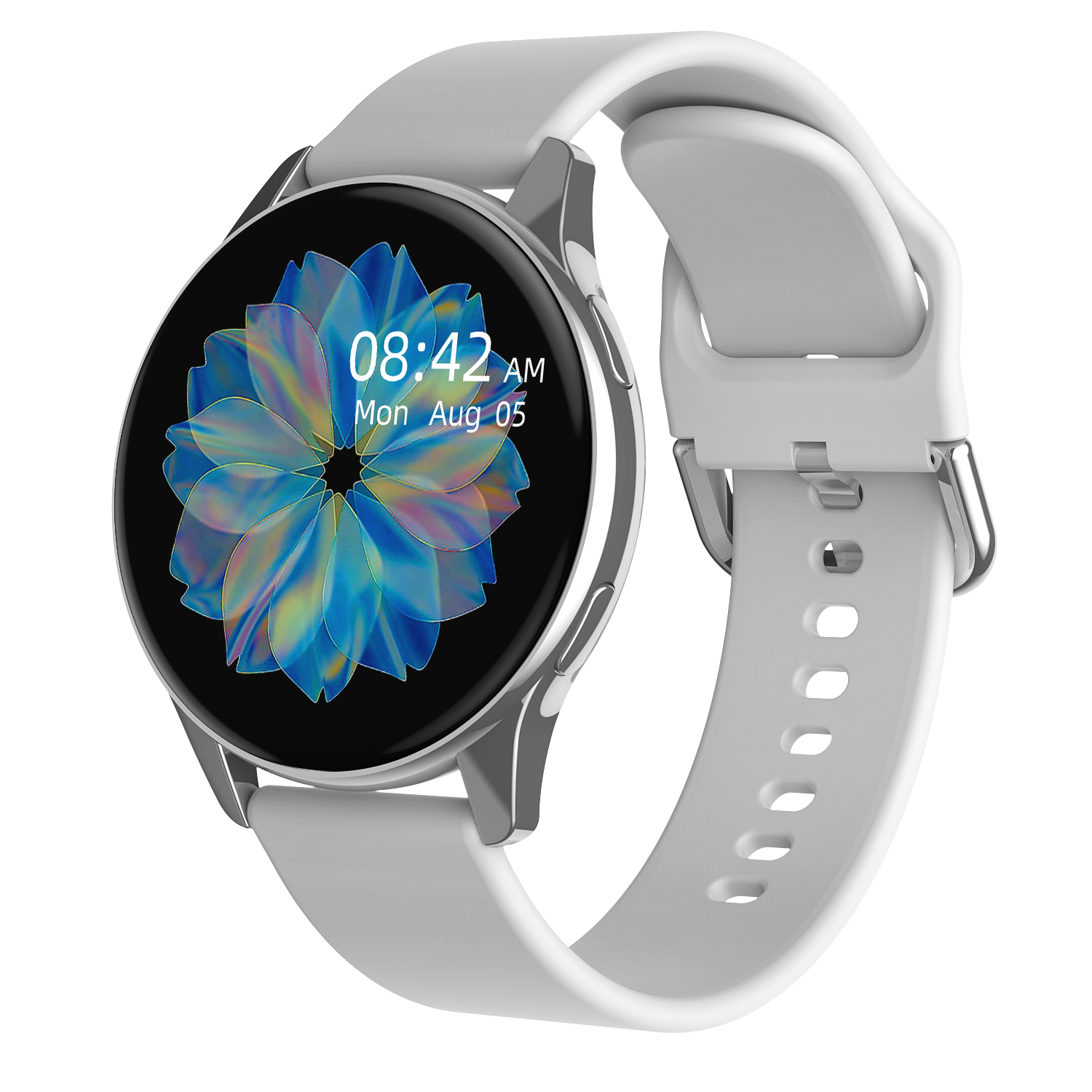 Relógio inteligente hd tela de toque freqüência cardíaca sono bp monitoramento saúde para xiaomi huawei telefone bt chamada esporte smartwatch para homens: BRANCO