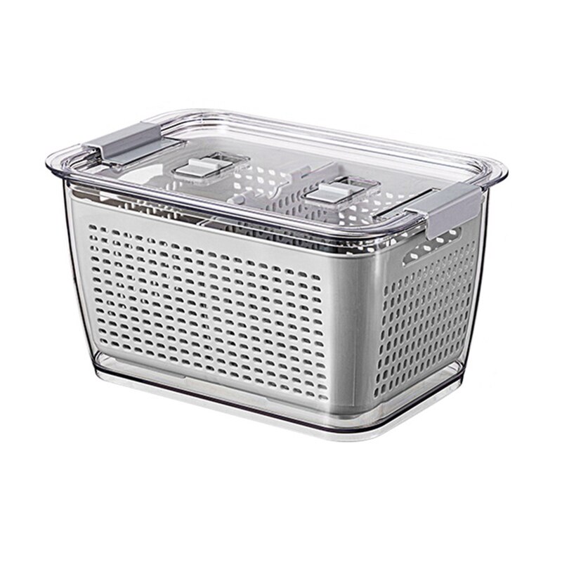 3 Size Fresh Vegetable Fruit Boxes Storage Containers Fridge Drip Basket Produce Refrigerator Storage Basket Set Kitchen Storage: 05 L