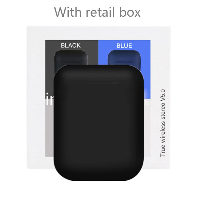 Original i12 TWS Bluetooth 5.0 Sport Earphone touch pop-up window HD Mic for iPhone Xiaomi Huawei Samsung Phone pk i9s i11 Tws: black retail box