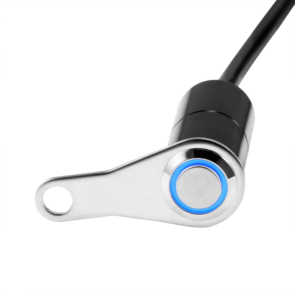 Interrupteurs étanches pour guidon de moto, en acier inoxydable LED, marche-arrêt, montage réglable, bouton étanche, phare DC12V: Bleu