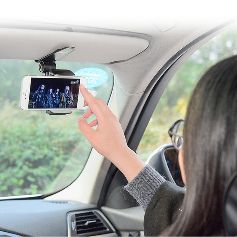 Carsun Innovatieve Universele Veilig Zonneklep Auto Telefoon Houder Auto Navigatie Houder Clip Installeren Op Spiegel Handvat Voor Mobiele Telefoon