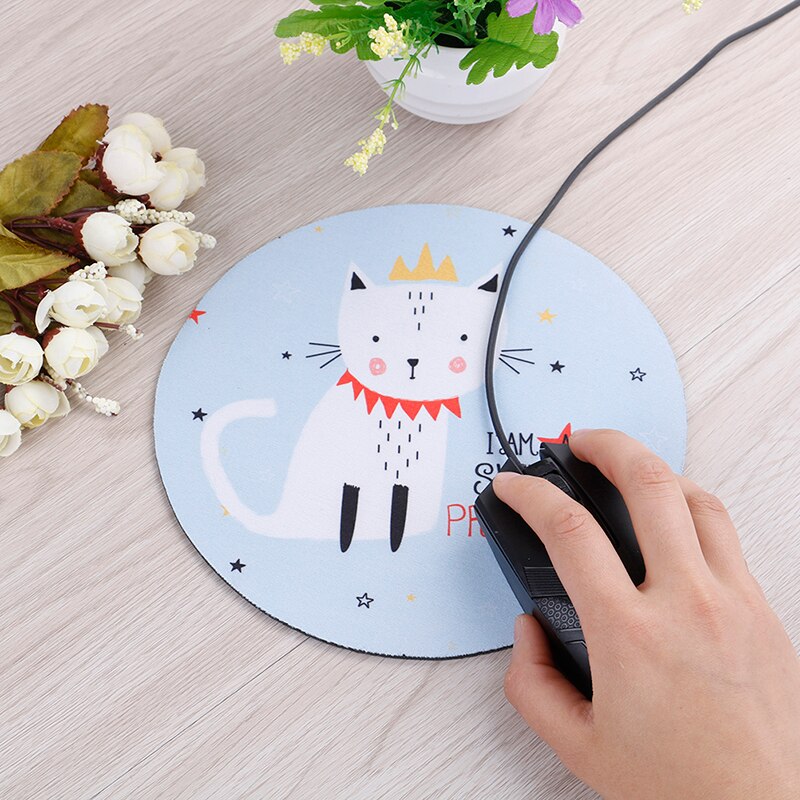 1pcs cartoon dier patroon muismat 20*3 cm ronde rubber muismat kantoor computer thuis non- slip desk pad