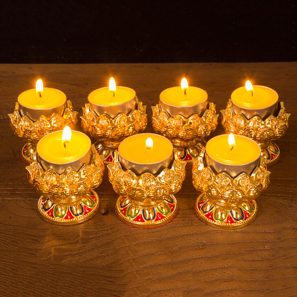 45/76mm höjd buddha lotus smör ljus lamphållare bas brännare för hemmet ber säkert/ förmögenhet/ tur