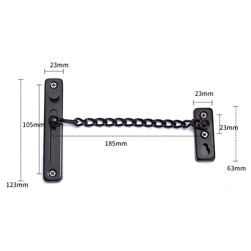 304 Stainless Steel Anti-Theft Door Chain Lock Home Security Guard Bolts Latch for Inside Door GHS99