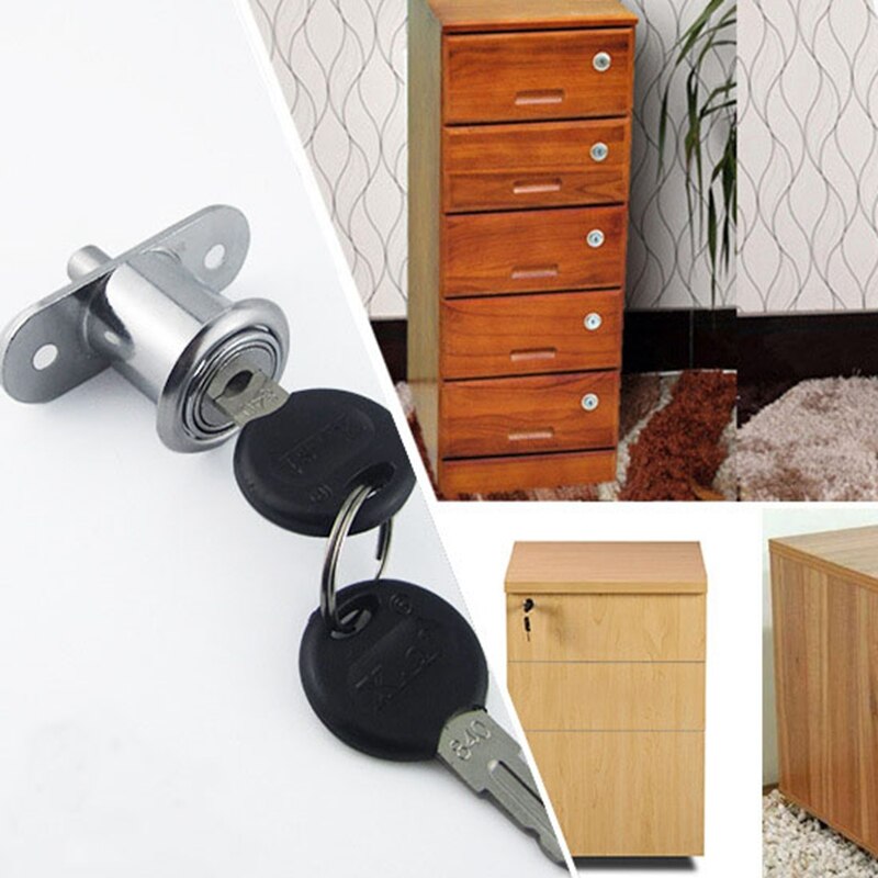 Plunger Push Lock With 2 Key For Sliding Glass Door Showcase Lock Furniture Cabinet Lock 24mm Thickness Hardware