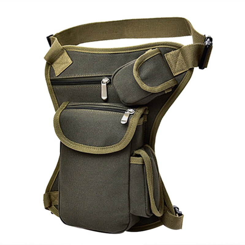 Puimentiua, bolso de viaje para hombre para montar en motocicleta, bandolera de cintura portátil, bolsa informal de lona, varios bolsillos: Army Green